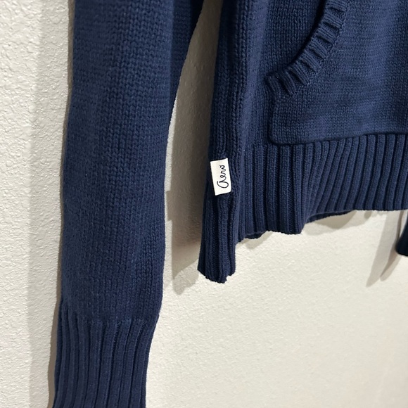 NEW Navy Blue  AEROPOSTALE Striped SWEATER Henley HOODIE Size XL X-Large NWT - Picture 8 of 9